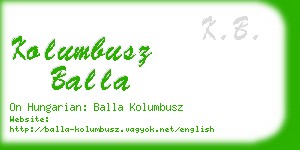 kolumbusz balla business card